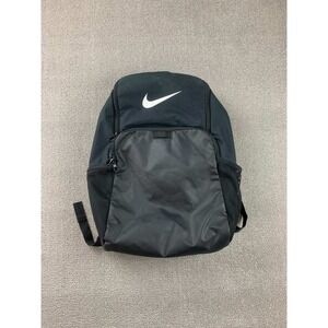 Nike Backpack Unisex White Swoosh Black Laptop Sleeve School Sport Travel‎